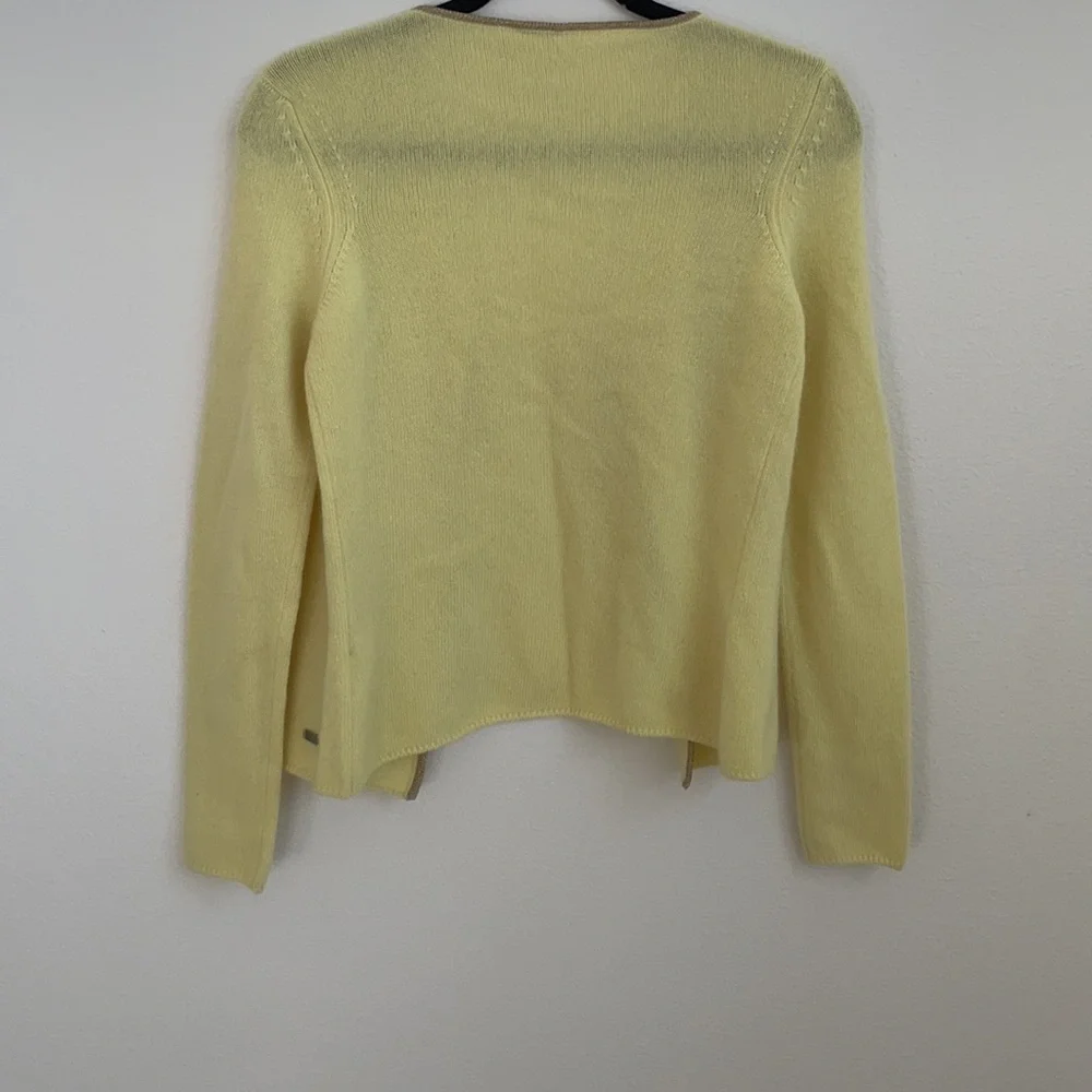 CHANEL vintage Cruise collection 2001 cashmere open front cardigan Yellow 38